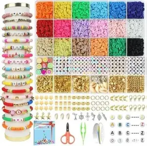 5000 Clay Beads Bracelet Making Kit, Multi-Color Flat Preppy Beads for Friendship Bracelets, Polymer Clay Bead with Charms for Jewelry Making, Crafts Gifts for Girls Ages 6-12 Visit the Gionlion Store