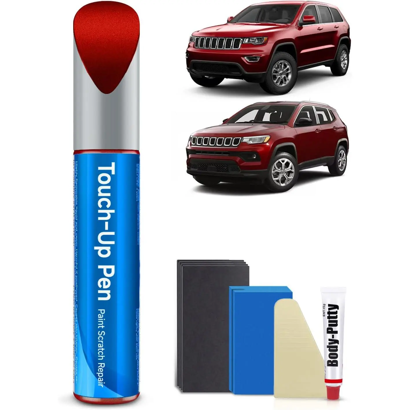 PRP/JRP Deep Cherry Red Crystal Pearl Touch Up Paint Kit Compatible with Jeep Exact Match Car Scratch Repair Touch Up Paint Kit