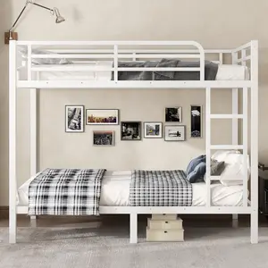 Metal  Bunk Bed for Teens and Adults,Space-Saving/Noise Reduced/No Box Spring Needed, Full/ Twin XL Over Full/Twin XL Size