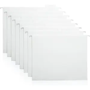 White Hanging File Folders – 8 Pack, Letter Size File Organization Folders for Home, Office, School & Filing Cabinets