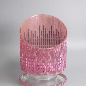 360° Rotating Rhinestone Makeup Brush Holder, 3-Tier Cosmetic Organizer, Holds Brushes, Lipsticks, Nail Tools, Shiny Desktop Storage, Mother's Day Gift