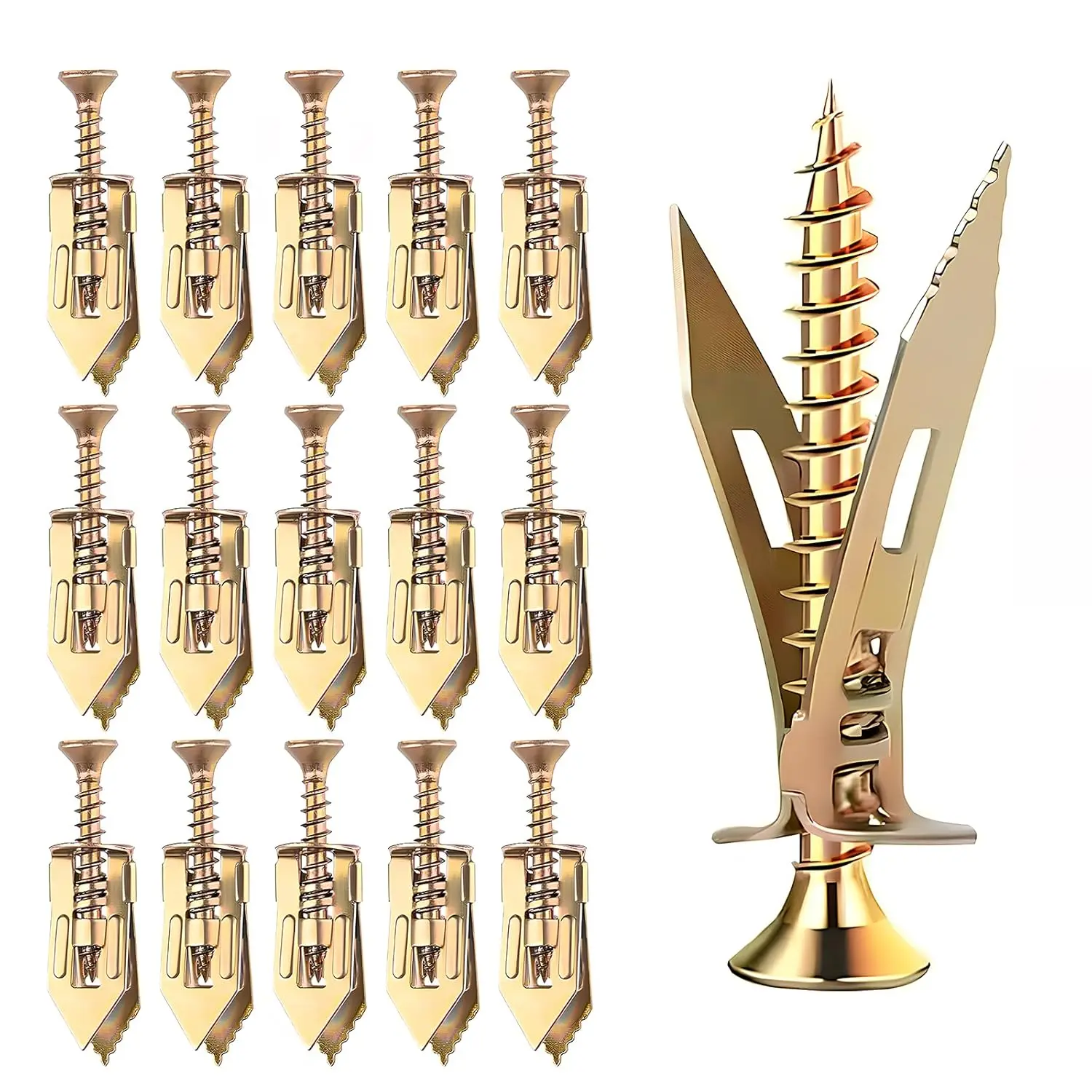 Self-Drilling Drywall Anchors with Screws, Heavy Duty Zinc Plated Wall Anchors, No Pre-Drill Needed, Metal Butterfly Wall Plug for Hanging Pictures, Shelves & Decor on Drywall