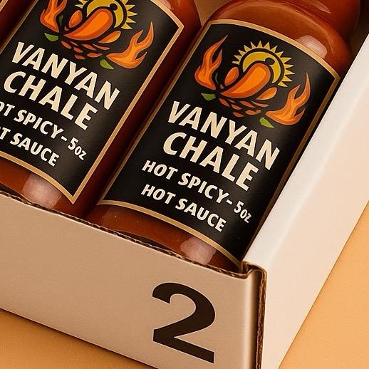 Vanyan Chale Hot Sauce 2 Pack - Hot Spicy 5oz Bottles for Flavorful Dishes