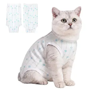 Cat Recovery Suit for Spay Abdominal Wounds, Breathable Cat Onesie for Female Cats After Surgery, Kitten Surgical Recovery Body Suit Cone Alternative Anti Licking