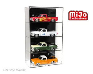 Showcase 1:24 4 Cars Wall Mount Collector Display Case (10.5″x5″x19″) – Mijo Exclusives