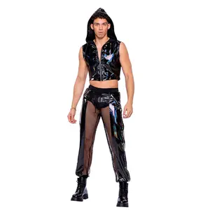 6511 - Pride Vinyl & Fishnet Light-Up Joggers