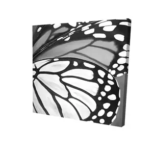 Begin Home Decor 2080-2424-AN327 24 x 24 in. Butterfly Wings Closeup White Animals Monochrome Canvas Decor