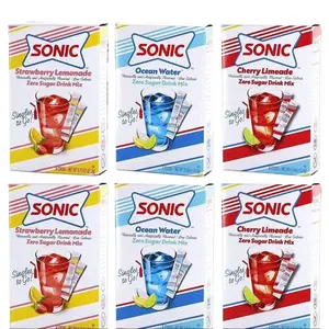 Sonic Drink Mix Summer Variety Pack! Make mixed beverage with 6 Boxes Total with 2 Boxes each - Cherry Limeade, Strawberry Lemonade, and Ocean Water DrinkTok deals