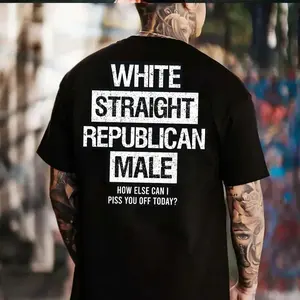 Proud White Straight Republican Male T-Shirt: Hilarious Conservative Politics Tee with Bold Graphics, Perfect Funny Gift for Men, Casual Everyday Menswear