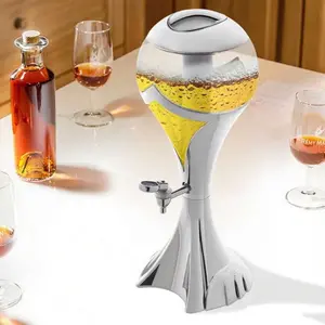 Drink Tower Dispenser Beer Tower with Ice Tube and LED Lights for Parties and Events