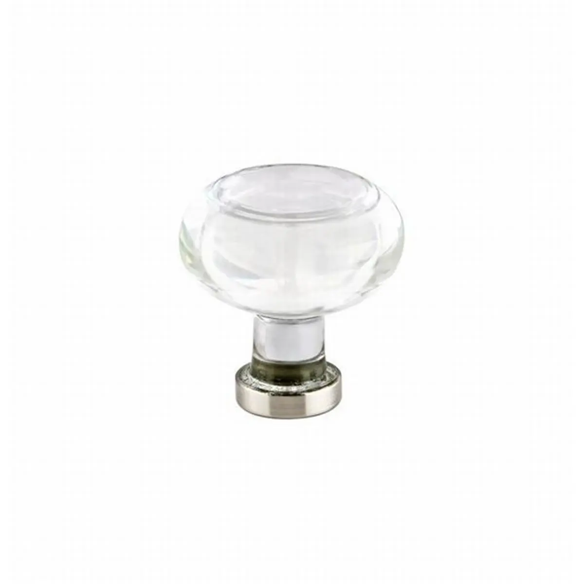 Emtek Georgetown 1.25 in. Dia Brass Cabinet Knob, Satin Nickel Finish, Crystal Accents, Installation Screws Included, Door & Cabinet Hardware