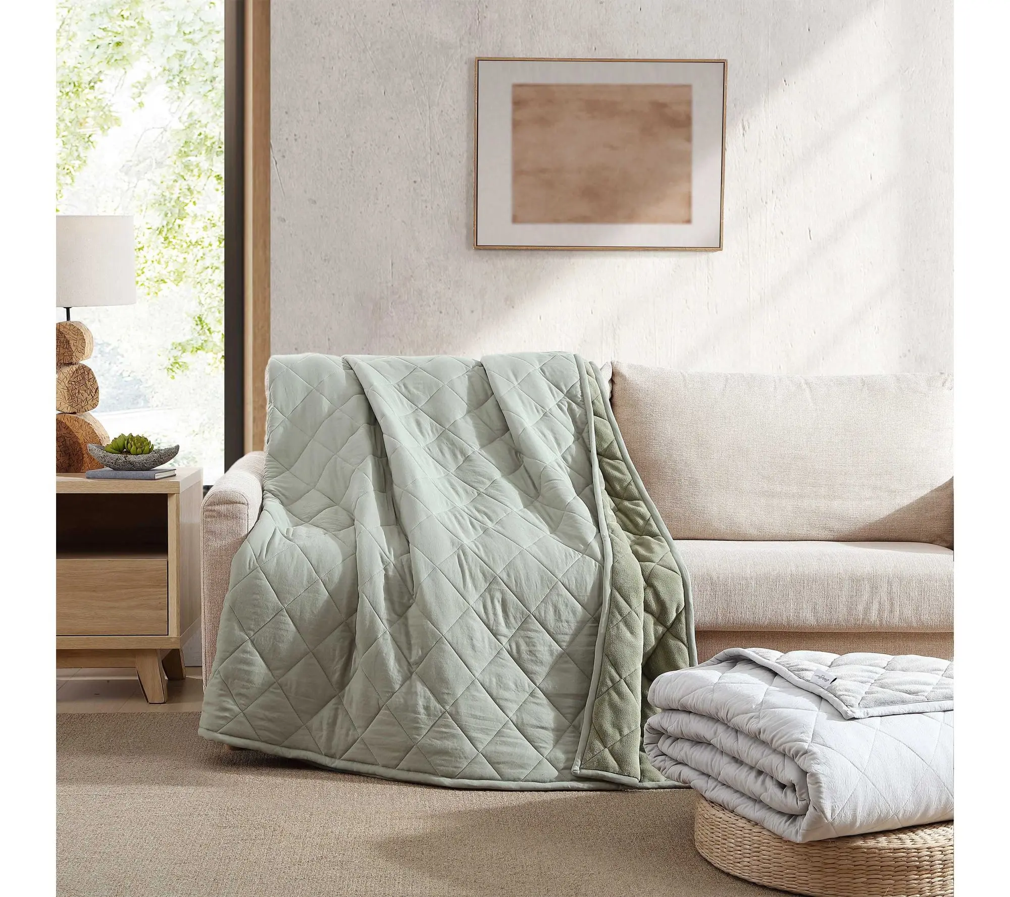Eddie Bauer Classic Soft Green Quilted Twin Blanket Eddie Bauer Classic Soft Green Quilted Twin Blanket