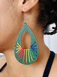 Cynthia Wood Threaded Drop Earrings