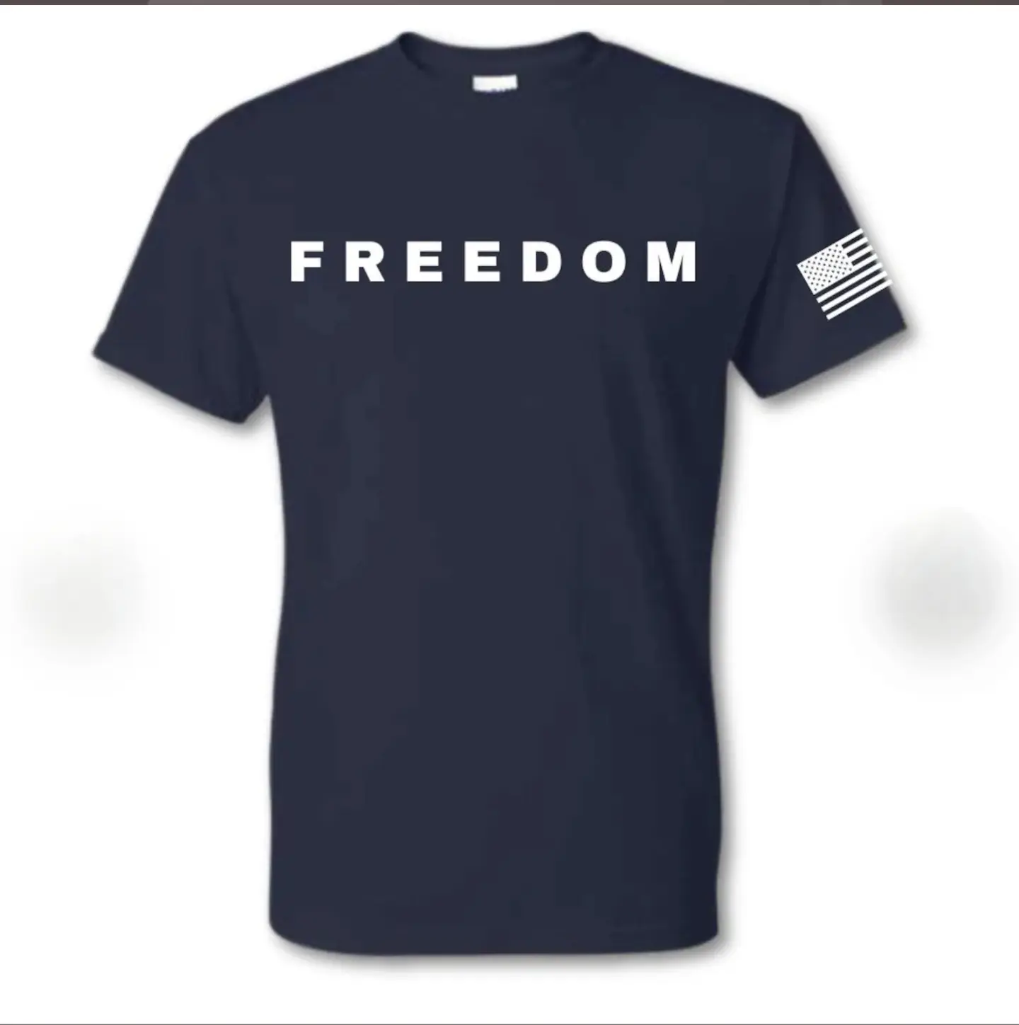 Freedom tshirt with flag on sleeve