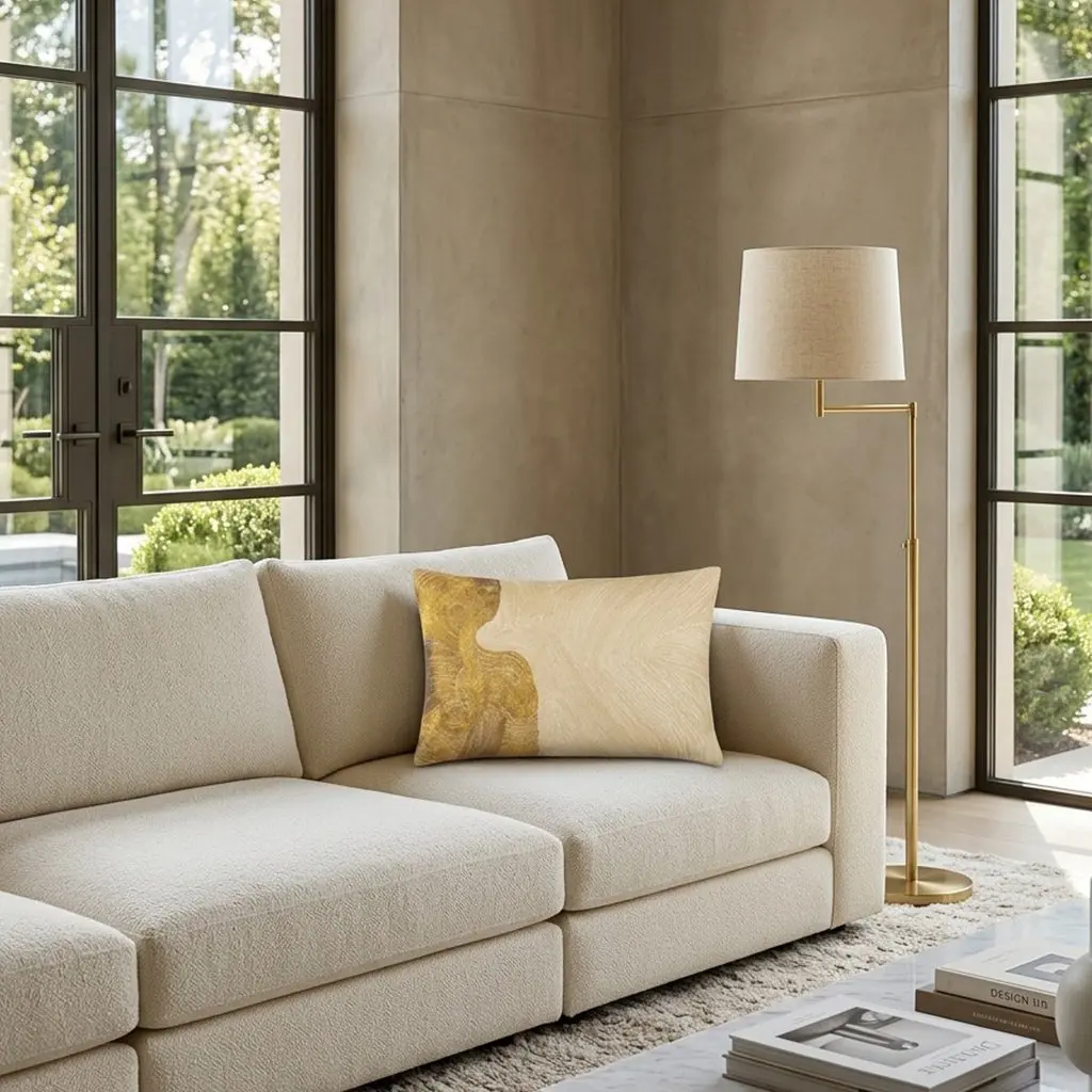 Zer Ivory And Gold Pillow