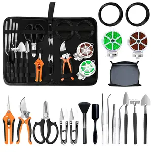 20 Pcs Gardening Succulent Tree Indoor Beginner Tool Kit,Include 262 Feet Bonsai Wire,29.5"x29.5" Plant Repotting Mat,Leather Bag,Bonsai Scissors,Pruning Shears,Ideal Gift for Women,Tools & Hardware