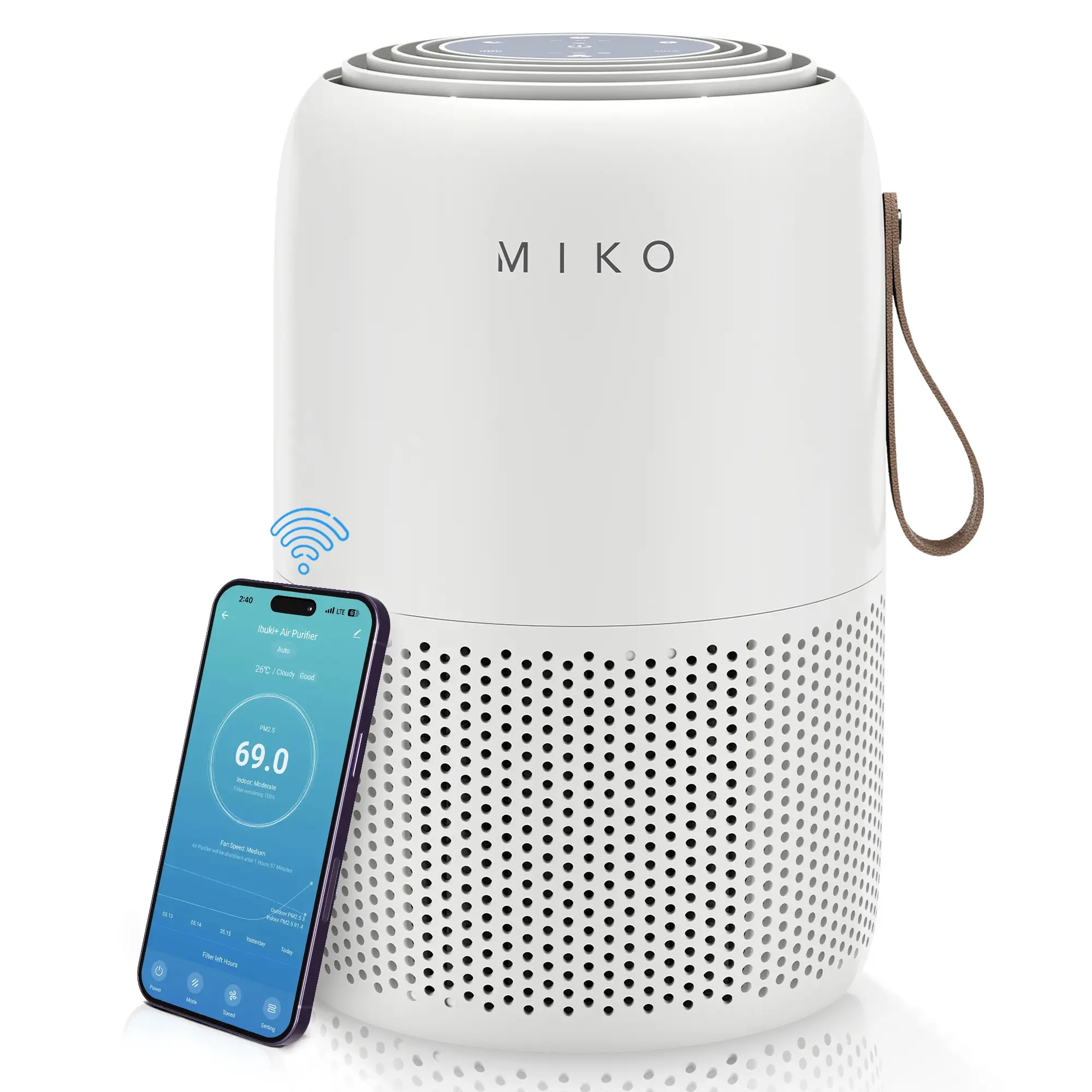 Miko Ibuki+ New Gen App Controlled Air Purifier, 770 sqft White