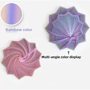 3D Printed Stress Relief Toy Star Optical Illusion Children's Toy Rainbow Color Polygonal Radish Tower Puzzle Multi-angle Display
