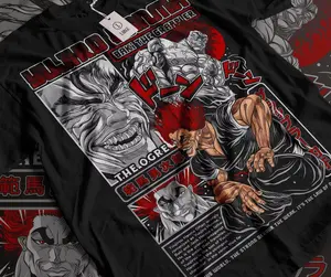 [SALE OFF 50%] Baki Hanma Shirt The Grappler Tshirt Yujiro Martial Art Tee Anime Sport T-shirt