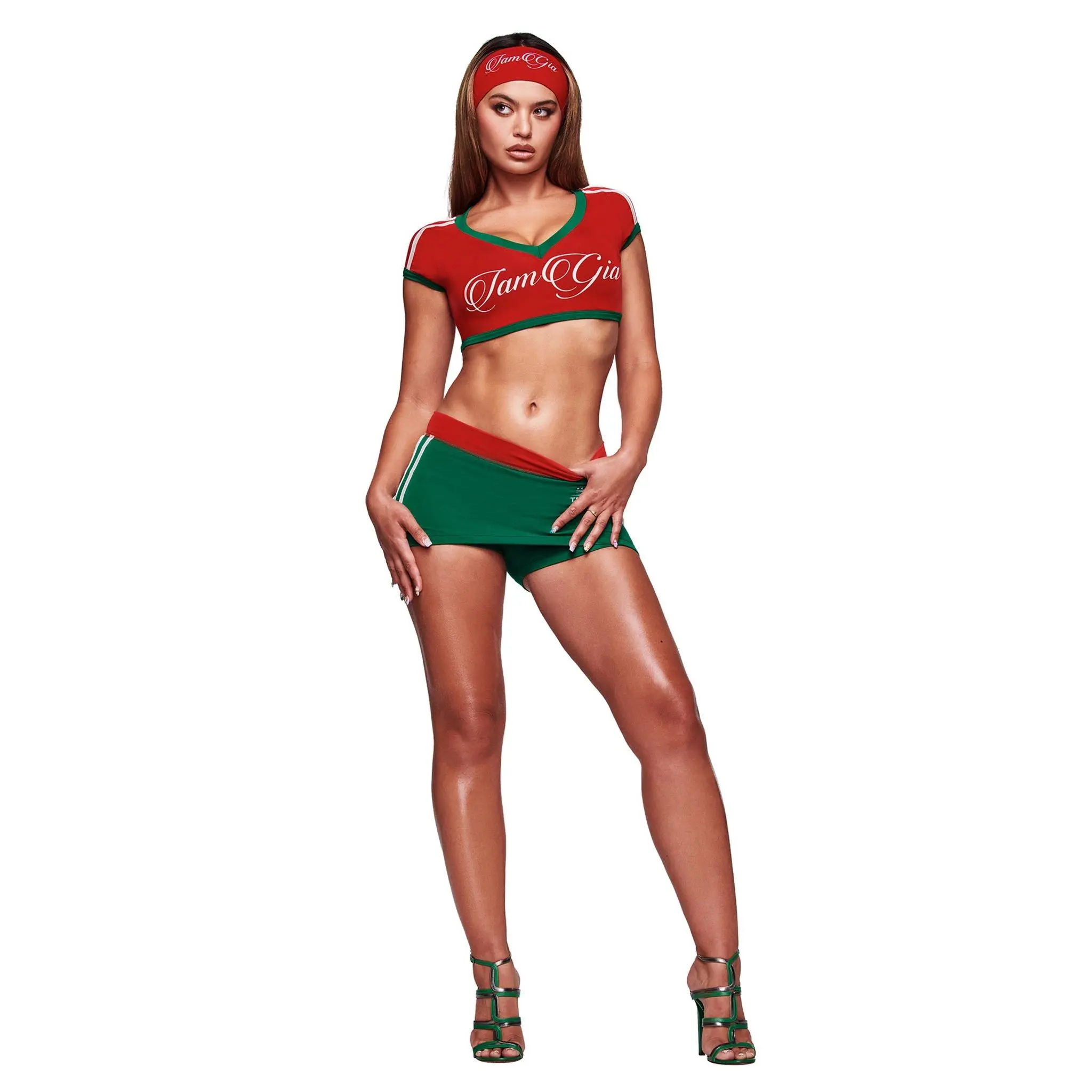 BLARE SPORT CROP TEE AND HEADBAND - CRIMSON BLARE SPORT CROP TEE AND HEADBAND - CRIMSON
