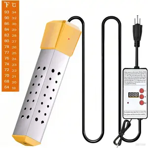 Aottop 2000W Immersion Water Heater - Constant Temperature Electric Submersible Model With Stainless Steel Guard Cover and Built-in Digital LCD Thermometer