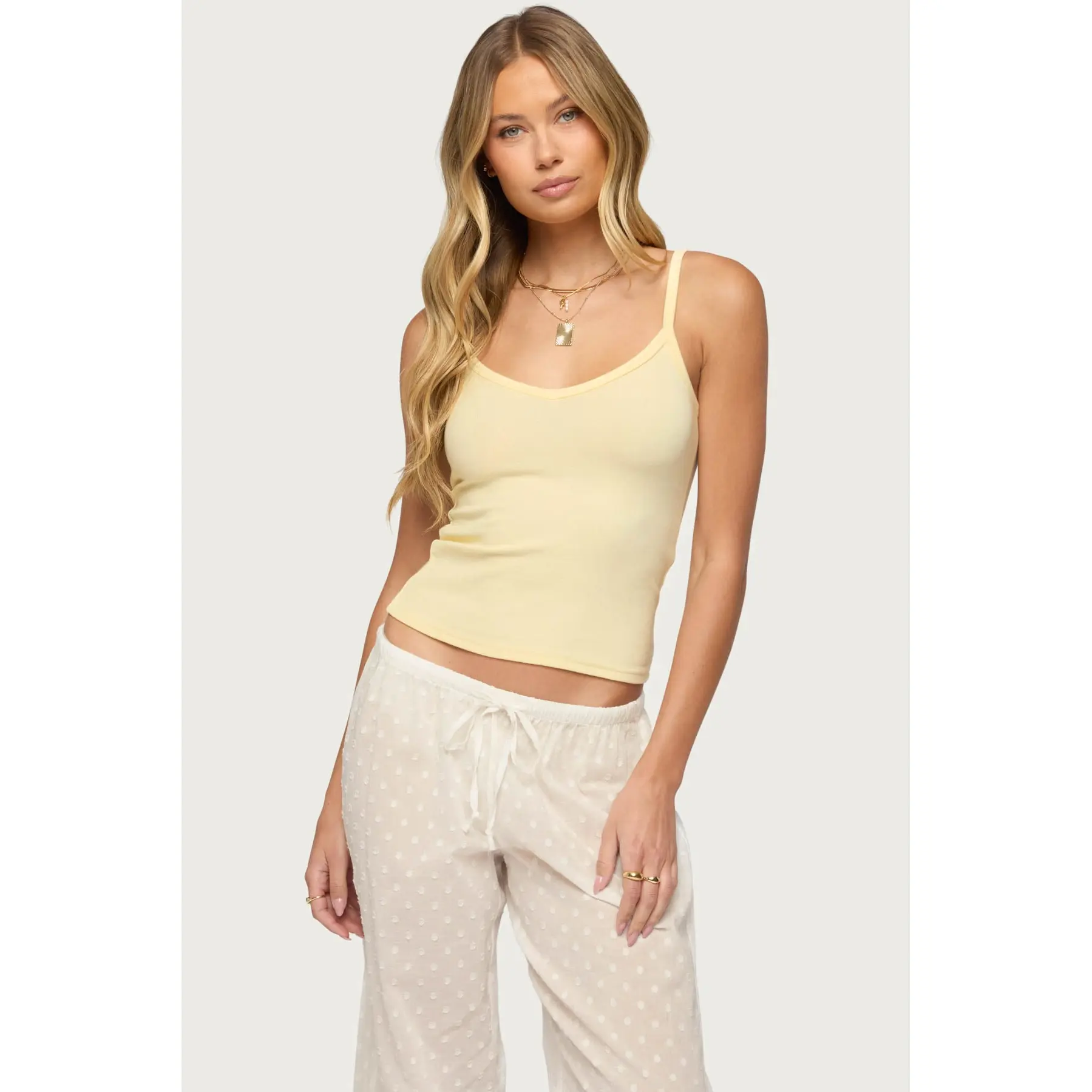 Aspyn V Neck Ribbed Tank Top