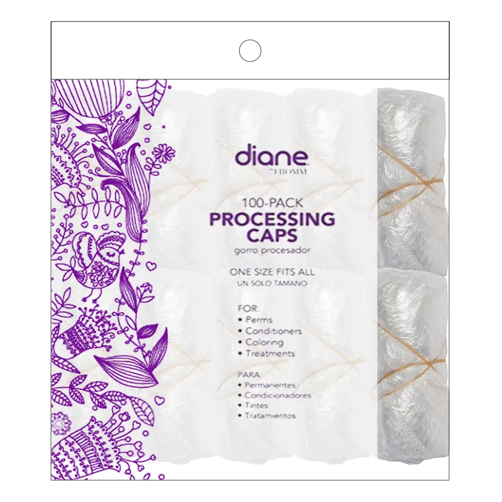 Diane Durable Plastic Soft Shower Cap Set, 100-Pack, 1-Size Bathroom Accessory for Hair Processing