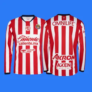 2024 2025 Chivas Home Red Long Sleeved Short Sleeved Soccer Jersey Top Fan Version