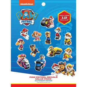 Nickelodeon Paw Patrol Decals Value Pack - 12 High-Quality Stickers of Chase Skye Marshall Rubble - Outdoor Rated & Water-Resistant for Kids Adults