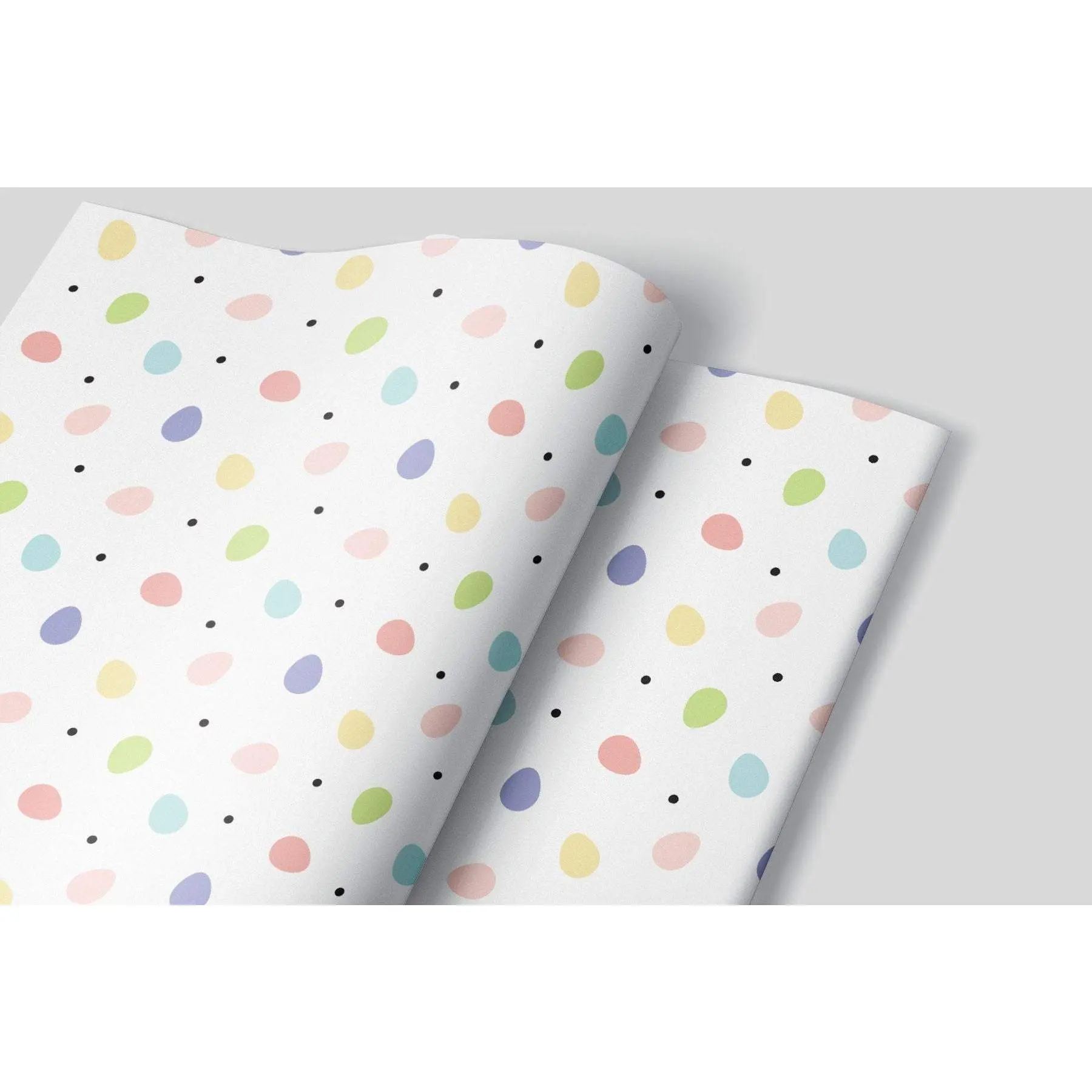 Pastel Easter Eggs Wrapping Paper Set of 3 Sheets, 20x29 in, Printed on 70# Uncoated Text Paper, Made in USA