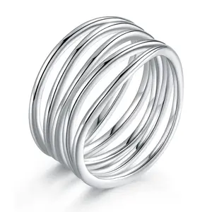 Fashion Blogger Trendy Multi-Layer Line Ring | Minimalist Metal Statement Index Ring for Women & Men
