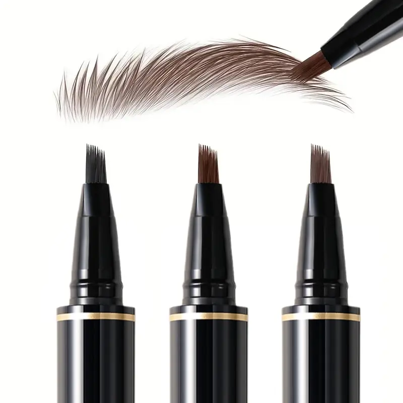 Men's Beard & Eyebrow Pencil, Cosmetic, Eyebrow Makeup Tool, Brow Styling - Long-Lasting Waterproof 12HR, Multi-Bristle Design for Natural Beards and Hairline, Eyebrows, Application for Beginners, Black, Perfect for Weddings, Music Festivals, Makeup