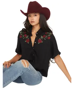 Idyllwind Women's Songwriter Short Sleeve Snap Sateen Western Shirt - Iwfa25w79-Blk