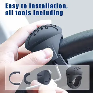 JNNJ Universal Car Steering Wheel Knob with 360 Rotation Non-slip Silicone Spinner Handle Knob Booster Ball for Cars & Lawn Tractors Easy Install Sun Visor Decoration