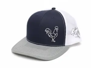 Southern GFC Rooster Design "The Jerry" Snapback Hat in Slate Gray Navy Blue & White for Adults Unisex Outdoor Cap All Seasons