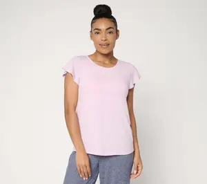 Anybody Soothing Knit Jersey Flutter Sleeve Tee with Support System
