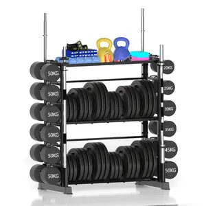 Vantage Mounts 2700lbs Heavy Duty 3 Tier Weight Rack with Barbell Holder and Side Dumbbell Storage, All-in-One Organizer for Plates, Kettlebells, Indoor Garage and Home Workout Space tiktokshopspringglowup