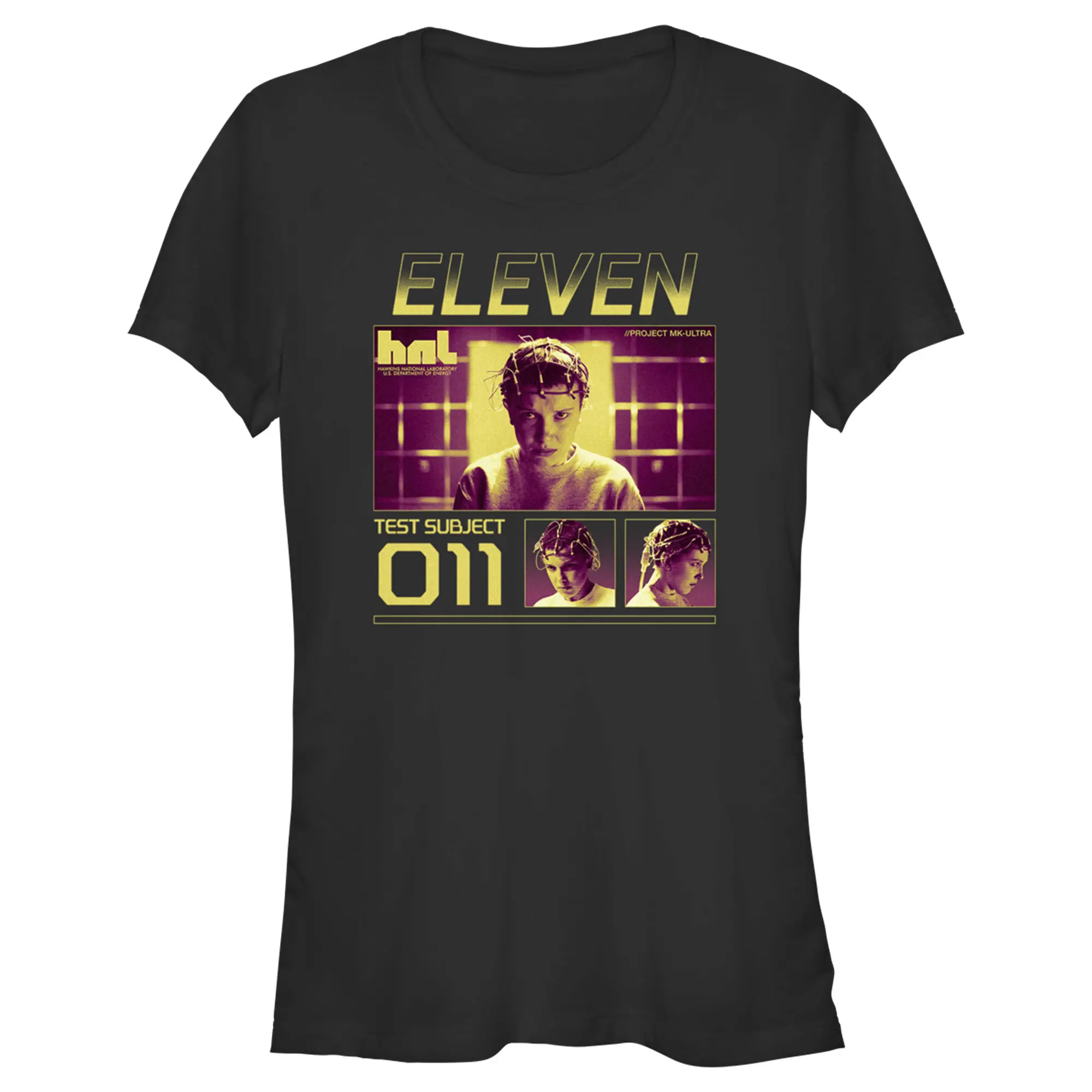 Juniors Womens Stranger Things Test Subject Eleven T-Shirt