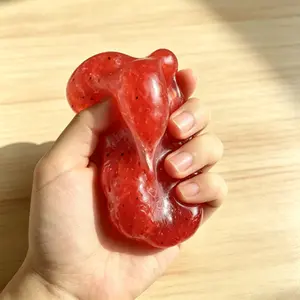 Handmade Watermelon Ice Squeeze Squishy Toy - Soft Waxy Sand Feel ASMR Fidget Toy for Anxiety Relief, Stress Decompression Gift for Kids