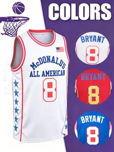 Men's Basketball Tank Top, Embroidered Name and Number, Breathable Mesh, Loose Fit, Round Neck, All Seasons, S-3xl, Sports Apparel, Athletic Top, Embroidered Basketball Jerseys