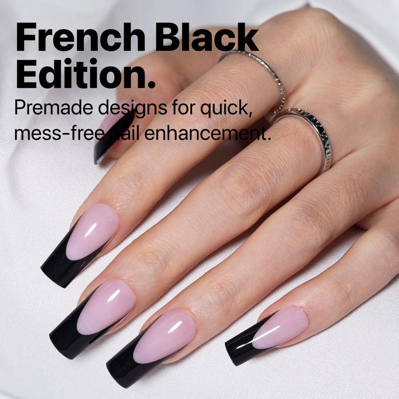 SXC Cosmetics X-Pro Tips French Tip Press On Nails - French Black Edition Starter Kit