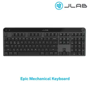 Epic Mechanical Wireless Keyboard: Quiet Tactile Switches, Backlit, Multi-Device Bluetooth/USB, Media Knob, Rechargeable Battery, 108 Keys