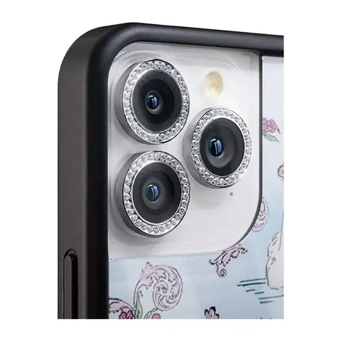 Black Camera Bling | Limited Edition Trendy iPhone Case Camera Blings | Raised Protective Black Bumper | Women Owned Small Business | Black and Silver Shiny Camera Bling Sparkling | Camera Protectors | Gift for Her