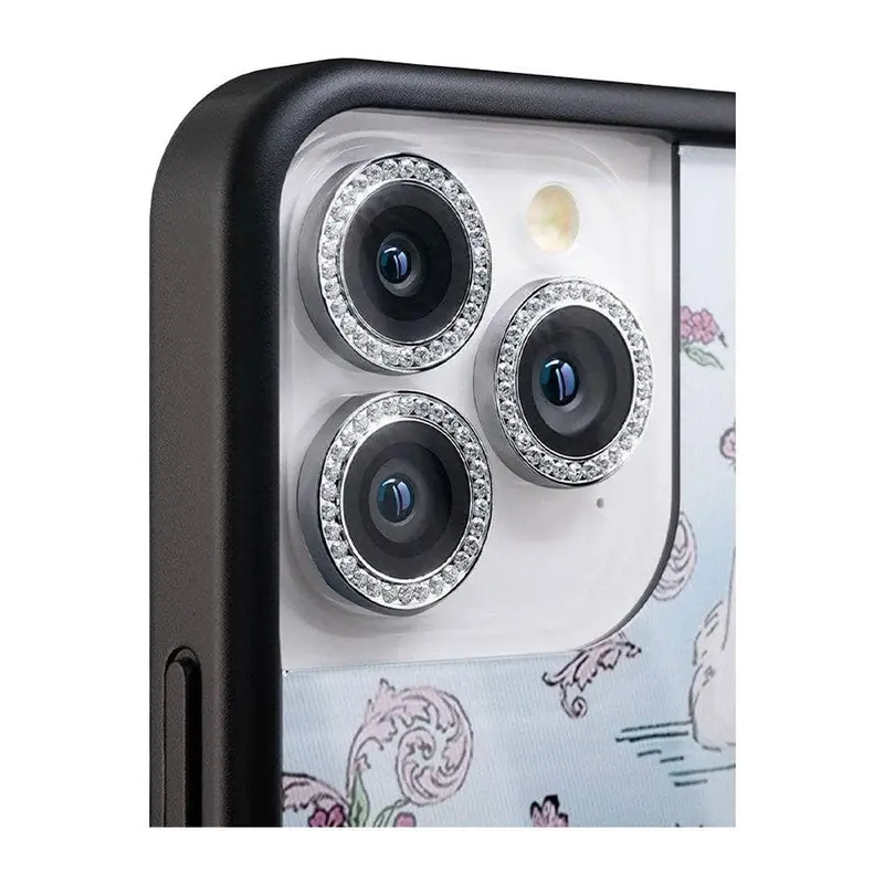 Black Camera Bling | Limited Edition Trendy iPhone Case Camera Blings | Raised Protective Black Bumper | Women Owned Small Business | Black and Silver Shiny Camera Bling Sparkling | Camera Protectors | Gift for Her
