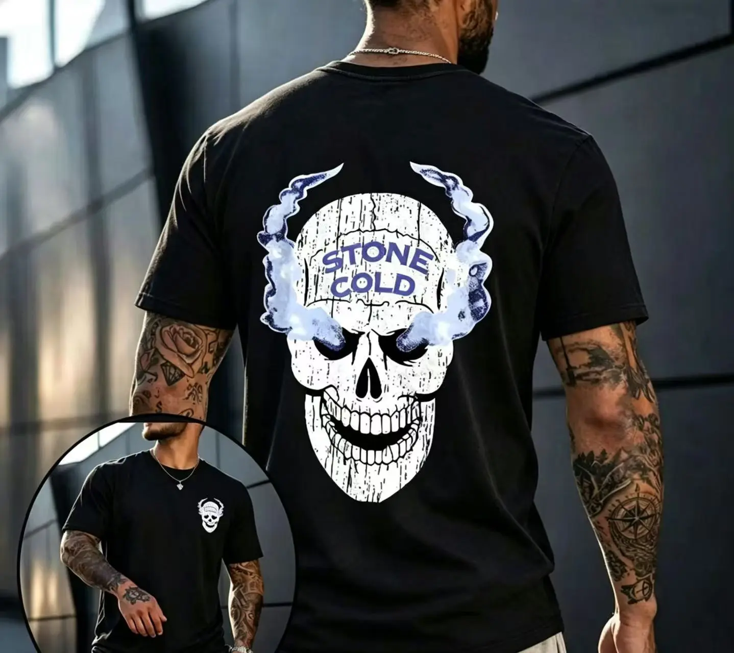 Men's 100% Pure Cotton Crew Neck Fade Resistant Vintage Stone Cold Steve Austin Graphic Tank Top - Unisex Wrestling Vest