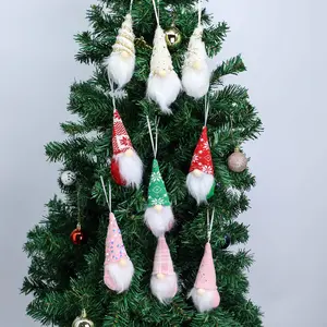 Christmas Hanging Gnomes Set of 3 - Knitted Hat Plush Tomte Elf Ornaments, Perfect for Xmas Tree, Party & Holiday Home Decor