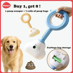 [Hipipet] Dog poop scooper, pet poop scooper, poop picker, dog poop picker, buy a poop picker +free   7 rolls of poop bags ideal for dog walking, a must-have for dog walking