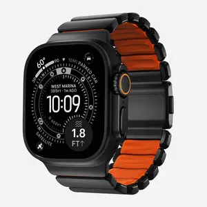 Stratos Band - 49mm | Black Titanium | Ultra Orange FKM