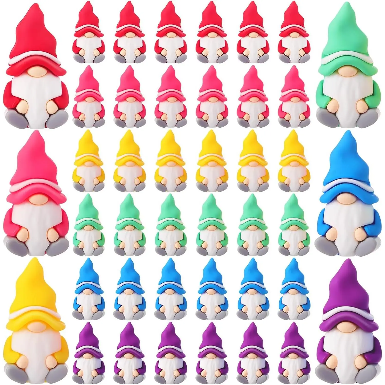30 Pcs Mini Gnome Figurines - Resin Fairy Dwarf Statues with Bulk Packaging, DIY Crafts Dollhouse Miniatures for Easter Egg Fillings, Whimsical Charm All-Seasons Home Decor Accessories, Interactive Game Goody Bag Stuffers