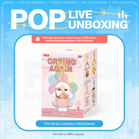 [POP NOW]CRYBABY Crying Again Series-Vinyl Face Plush Blind Box, Mystery Box POP MART